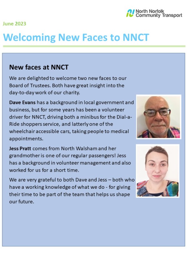 Welcoming new faces trustees 